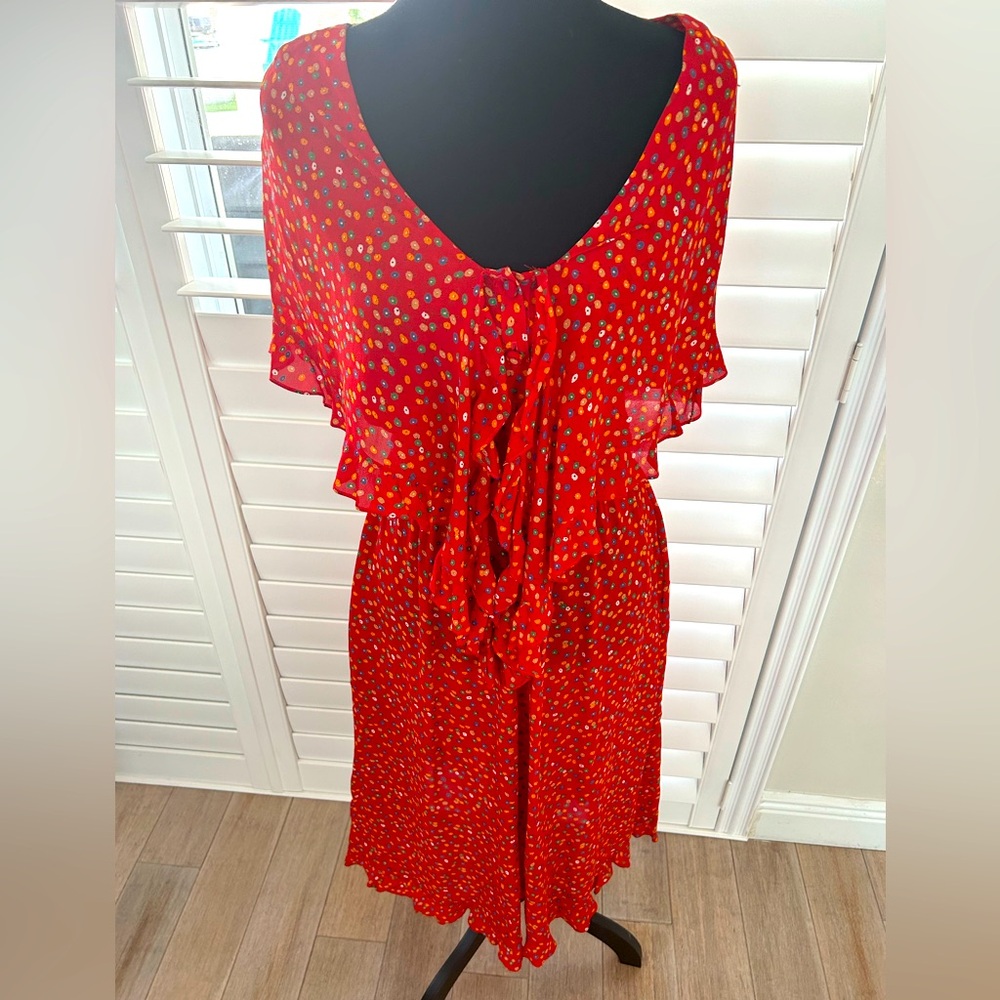 Albert Nipon Red Floral Dress